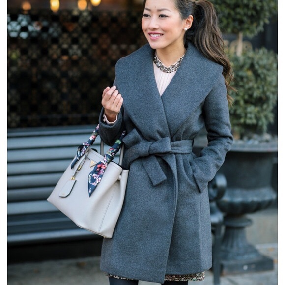 petite shawl collar wrap coat